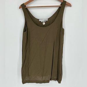VINTAGE Norma Walters Pullover Tank Olive Sz 10 Made in USA S8.